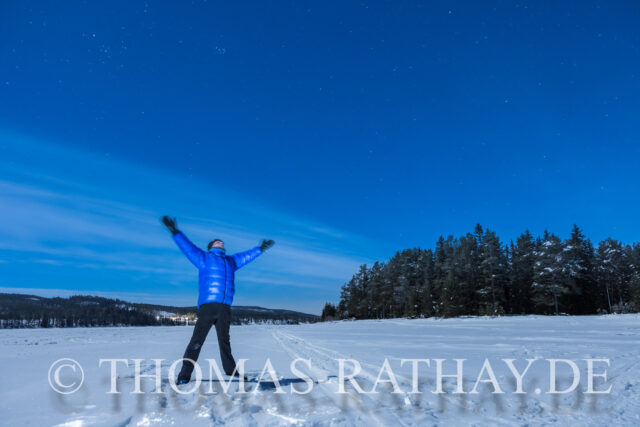 Nachts auf dem Idresjön im schwedischen Dalarna